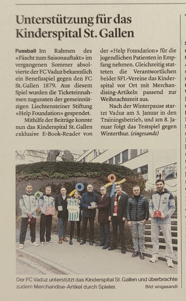 Zeitungsartikel Benefizspiel